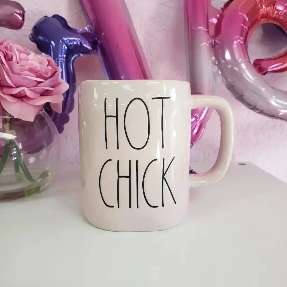 Rae Dunn Hot Chick Pink Coffee Mug